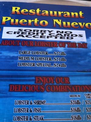 Menu photo 3 Puerto Nuevo #1 Puerto Nuevo, BCN Menu photo 3 Puerto Nuevo #1 Puerto Nuevo, BCN