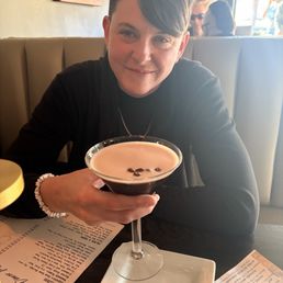 My lady in her Happyplace with an espresso martini