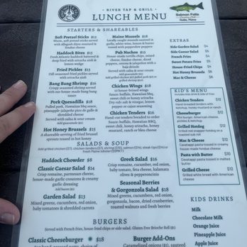 The River Tap & Grill - Lunch menu - American Near Me - Hollis, Maine