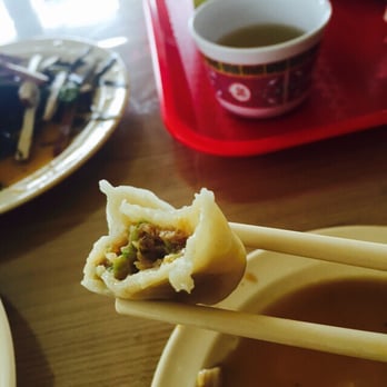 Yang's Dumpling House - A closer look. I personally like to dip it into black vinegar sauce, the yellow bottle) - Dim Sum Near Me - Kirkland, Washington