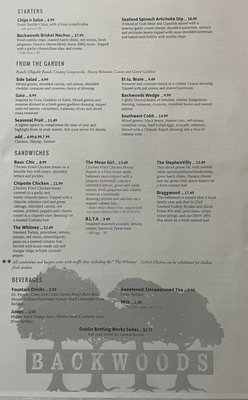 Menu photo 5 Backwoods Dublin, TX