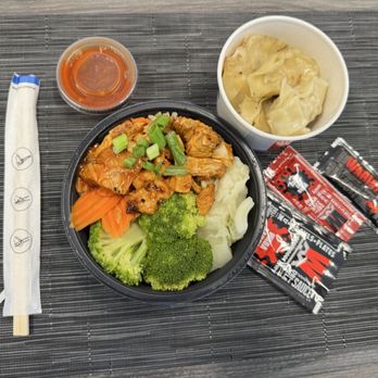 WaBa Grill - Value Bowl Combo - Sweet & Spicy Chicken Bowl, 5 Dumplings - Fast Food Near Me - San Diego, California WaBa Grill - Value Bowl Combo - Sweet & Spicy Chicken Bowl, 5 Dumplings - Fast Food Near Me - San Diego, California