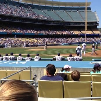 Dodger Stadium - We're right behind the Padres dugout row C! Everyone is wearing #42 in honor of Jackie Robinson! - Stadiums & Arenas Near Me - Los Angeles, California Dodger Stadium - We're right behind the Padres dugout row C! Everyone is wearing #42 in honor of Jackie Robinson! - Stadiums & Arenas Near Me - Los Angeles, California