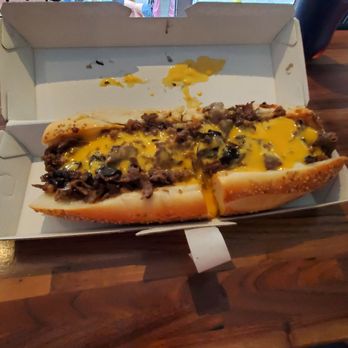 Cleavers - Customized ribeye cheesesteak with American and whiz cheese, bbq sauce and mushrooms - Cheesesteaks Near Me - Philadelphia, Pennsylvania