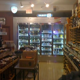 the inside of a liquor store
