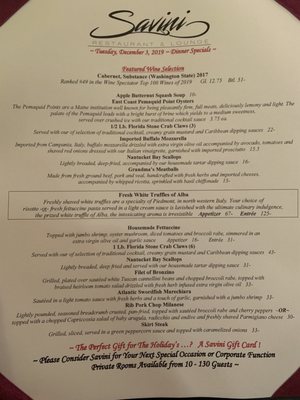 Menu photo 6 Savini Restaurant Allendale, NJ