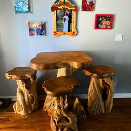 Table and barstools Table and barstools