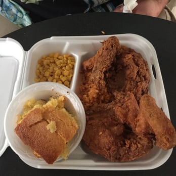 Bertha's Kitchen - fried chicken with corn and cornbread - Southern Near Me - North Charleston, South Carolina
