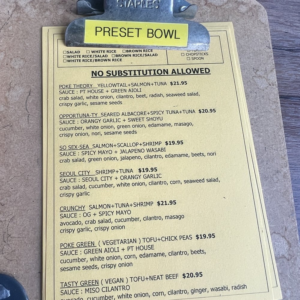 Poke Theory SB - Menu options - Poke Near Me - Goleta, California Poke Theory SB - Menu options - Poke Near Me - Goleta, California