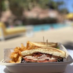 Ipanema Beach Club Pool - $16 Club Sandwich with fries. Big enough to share!