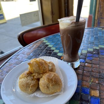 Caffe Trieste - Chocolate Fantasia and Cream Puffs - Cafes Near Me - San Francisco, California