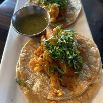 Lavergne's Tavern - Cauliflower Al Pastor tacos (3 of them/ate 1 before I thought to take a picture). - Beer Bar Near Me - Berwyn, Illinois