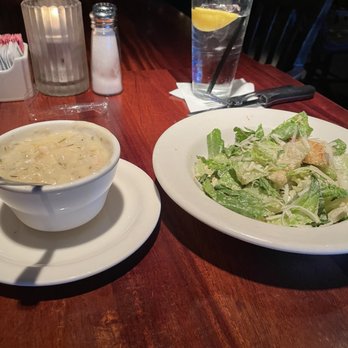 Charleston's - This is chicken creamy soup and Caesar salad ...both were so tasty - American Near Me - Mesa, Arizona Charleston's - This is chicken creamy soup and Caesar salad ...both were so tasty - American Near Me - Mesa, Arizona