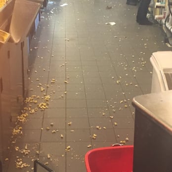 AMC Manteca 16 - This is the floor behind the concessions stand where the employees were sliding all over the place on a filthy slippery floor. Gross - Cinema Near Me - Manteca, California