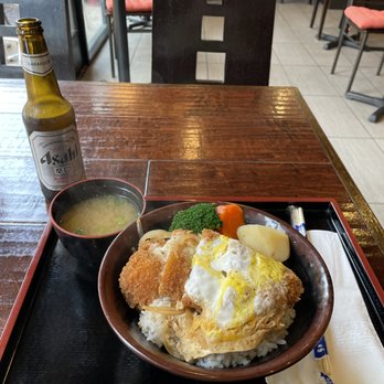 Donburi Cafè - Full order: asahi beer, miso soup, ktasudon - Japanese Near Me - Long Beach, California Donburi Cafè - Full order: asahi beer, miso soup, ktasudon - Japanese Near Me - Long Beach, California
