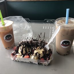 Strawberry Banana Ice Cream Sandwich, 1. Original Milk Iced Milk Tea, 17. O.M.T Iced Milk Tea
