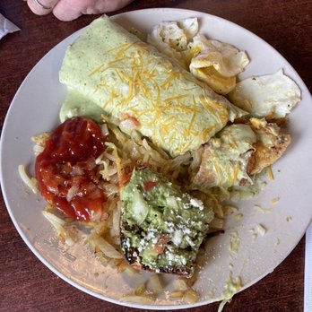 Dahlia Cafe - Breakfast Chimichanga with Hash Browns(sorry about the Ketchup) and Avocado Toast - Breakfast & Brunch Near Me - Union, Missouri Dahlia Cafe - Breakfast Chimichanga with Hash Browns(sorry about the Ketchup) and Avocado Toast - Breakfast & Brunch Near Me - Union, Missouri