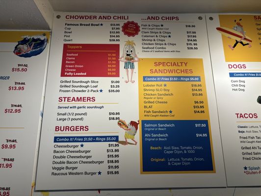 Menu photo 1 Splash Cafe Pismo Beach, CA Menu photo 1 Splash Cafe Pismo Beach, CA