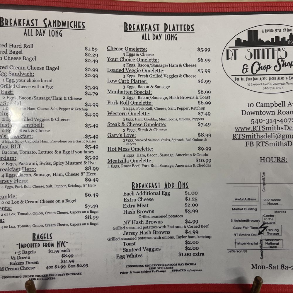 R T Smiths - Breakfast menu - Delis Near Me - Roanoke, Virginia R T Smiths - Breakfast menu - Delis Near Me - Roanoke, Virginia
