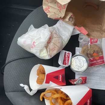 Arbys - Fish Sandwich with lettuce and tartar sauce(extra sauce on side) curly fries. Mozzarella Sticks and a Reese Cookie - Fast Food Near Me - Rocky Mount, North Carolina Arbys - Fish Sandwich with lettuce and tartar sauce(extra sauce on side) curly fries. Mozzarella Sticks and a Reese Cookie - Fast Food Near Me - Rocky Mount, North Carolina