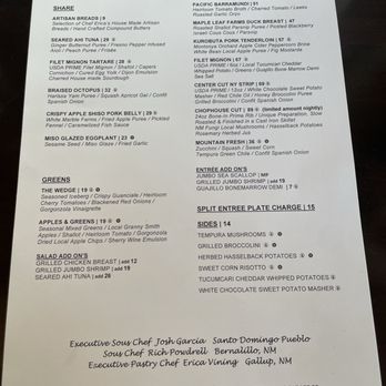 TEN 3 - Menu - New American Near Me - Albuquerque, New Mexico