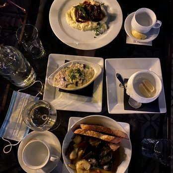 Perch - Boeuf Bordelaise (top), Wild Mushroom Risotto (middle), Bouillabaisse (bottom) - Lounges Near Me - Los Angeles, California