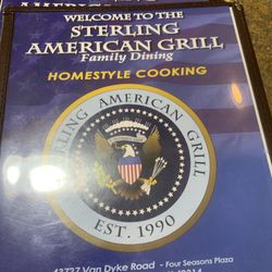 Sterling American Grill Family Dining - Menu