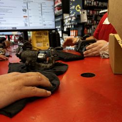 AutoZone - Asking for the part.