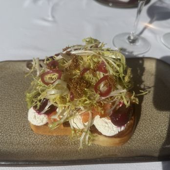 A.R. Valentien - Smoked Smoked Ruby Trout Tartine - New American Near Me - La Jolla, California A.R. Valentien - Smoked Smoked Ruby Trout Tartine - New American Near Me - La Jolla, California