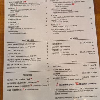 Wadaya - Menu - Ramen Near Me - Fremont, California Wadaya - Menu - Ramen Near Me - Fremont, California