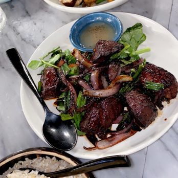Slanted Door - shaking beef and lemongrass tofu - Vietnamese Near Me - San Ramon, California Slanted Door - shaking beef and lemongrass tofu - Vietnamese Near Me - San Ramon, California