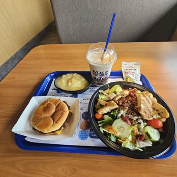 Culver's - ButterBurger, mashed potatoes and gravy instead of fries, Cranberry Bacon Bleu salad and Chocolate Malt - Burgers Near Me - Glenwood Springs, Colorado Culver's - ButterBurger, mashed potatoes and gravy instead of fries, Cranberry Bacon Bleu salad and Chocolate Malt - Burgers Near Me - Glenwood Springs, Colorado