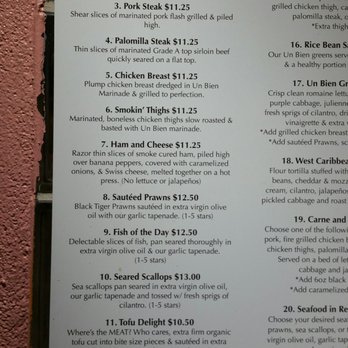 Un Bien - Menu - Cuban Near Me - Seattle, Washington