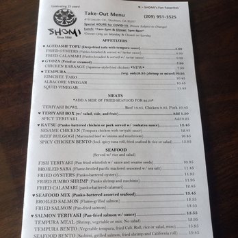 ShoMi - Disposable paper menus - Japanese Near Me - Stockton, California ShoMi - Disposable paper menus - Japanese Near Me - Stockton, California