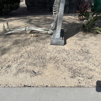 Cal Roof - Black roof debris in our tan DG - Roofing Near Me - El Cajon, California