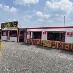 Burch Fireworks - The front of the buildings and showcasing the amount that is in stock.
