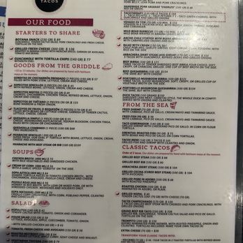 La Casa de los Tacos - Menu as of 12/2024 - Tacos Near Me - México, D.F., DIF La Casa de los Tacos - Menu as of 12/2024 - Tacos Near Me - México, D.F., DIF