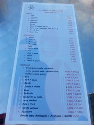 Menu photo 2 El Fogón de San Andrés Seville, SE