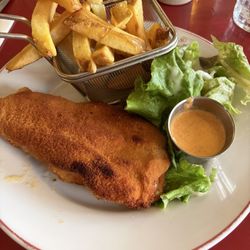 Chez Félicie - Cardon Blu and Fries with side salad