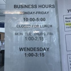 US Post Office - Business hours!