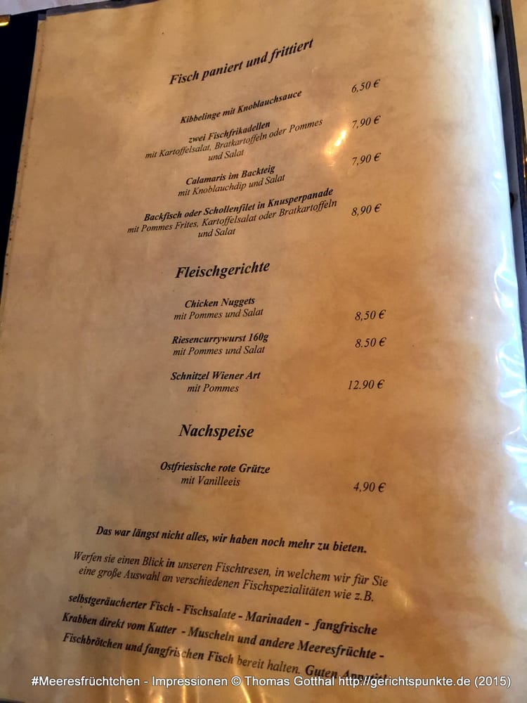 Meeresfrüchtchen - Meeresfrüchtchen - Impressionen - menu - Seafood Near Me - Spiekeroog, NI Meeresfrüchtchen - Meeresfrüchtchen - Impressionen - menu - Seafood Near Me - Spiekeroog, NI
