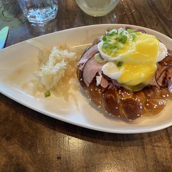 Bay Street Biergarten - Eggs Benedict-out of this world good! - German Near Me - Charleston, South Carolina