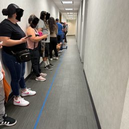 Long line with many empty seats in the office, 3 security guards can handle 30ppl. SMH Long line with many empty seats in the office, 3 security guards can handle 30ppl. SMH