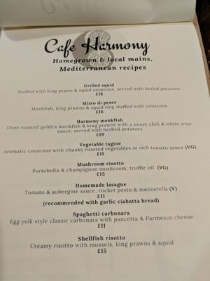 Menu photo 2 Cafe Harmony Aberdeen, ABD