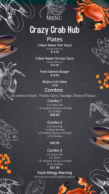 Menu photo 1 Crazy Crab Hub Albuquerque, NM