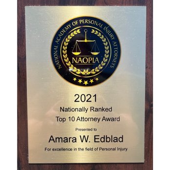 Amara & Associates - Amara Edblad
Nationally Ranked Top 10 Attorney Award - 2021
National Academy of Personal Injury Attorneys - Personal Injury Law Near Me - Phoenix, Arizona Amara & Associates - Amara Edblad
Nationally Ranked Top 10 Attorney Award - 2021
National Academy of Personal Injury Attorneys - Personal Injury Law Near Me - Phoenix, Arizona