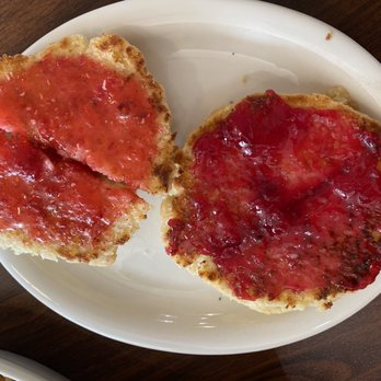 B Simple - Butter grilled biscuit with Prickly Pear jam and Blackberry Jam - Breakfast & Brunch Near Me - Prescott, Arizona