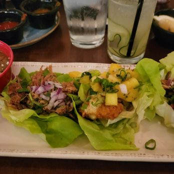 Taco Guild - Carnitas, coconut shrimp and chicken tinga. The cocktail is their gin drink. - Bars Near Me - Phoenix, Arizona Taco Guild - Carnitas, coconut shrimp and chicken tinga. The cocktail is their gin drink. - Bars Near Me - Phoenix, Arizona