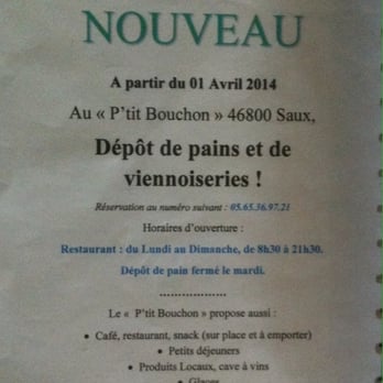 Le P'tit Bouchon - Opening hours - Fast Food Near Me - Saux, 46