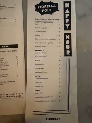 Menu photo 1 Fiorella -Polk San Francisco, CA Menu photo 1 Fiorella -Polk San Francisco, CA